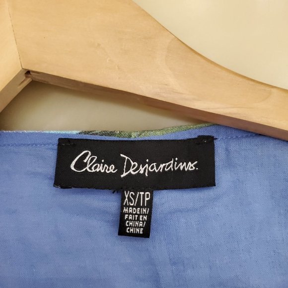 Claire Desjardins Linen Blend Watercolor Below the Surface Sleeveless Dress - Picture 12 of 15